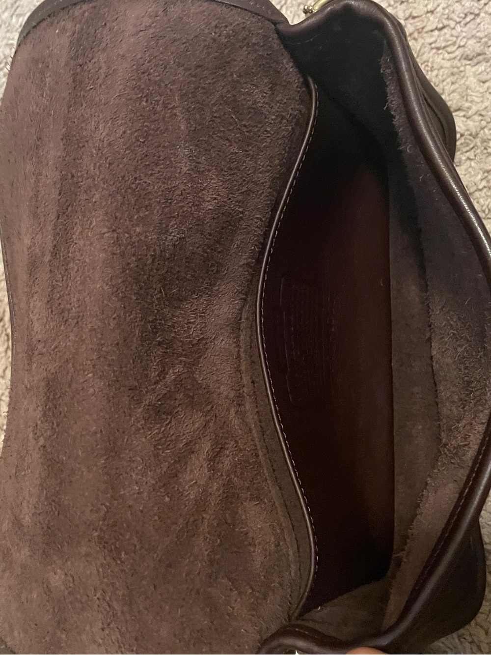 Coach Leather Crossbody Bag in Dark Brown Turnlock Gold - Picture 11 of 12